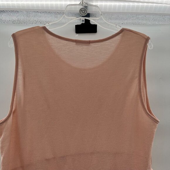 Cotton Bleu Women's Sleeveless Textured Ruffle Hem Top Peach Size XL - Picture 7 of 9